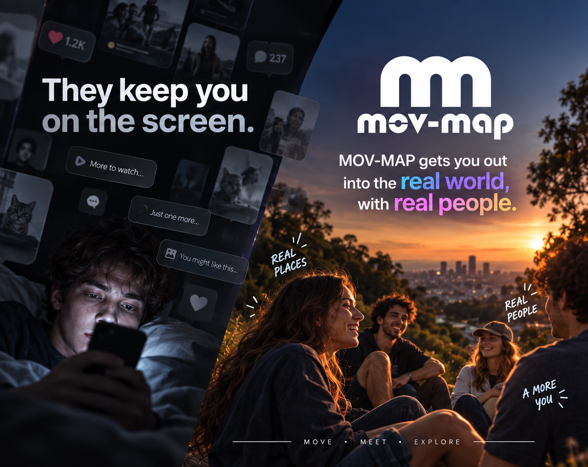mov-map invita a salir de las pantallas y encontrarse con personas en el mundo real